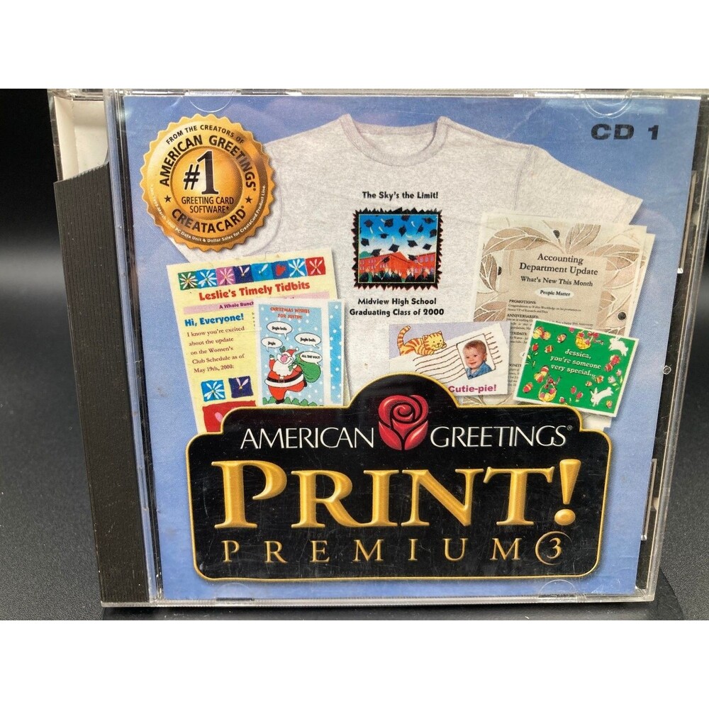 American Greetings Print! Premium 3 Software CD Windows 95 98 NT